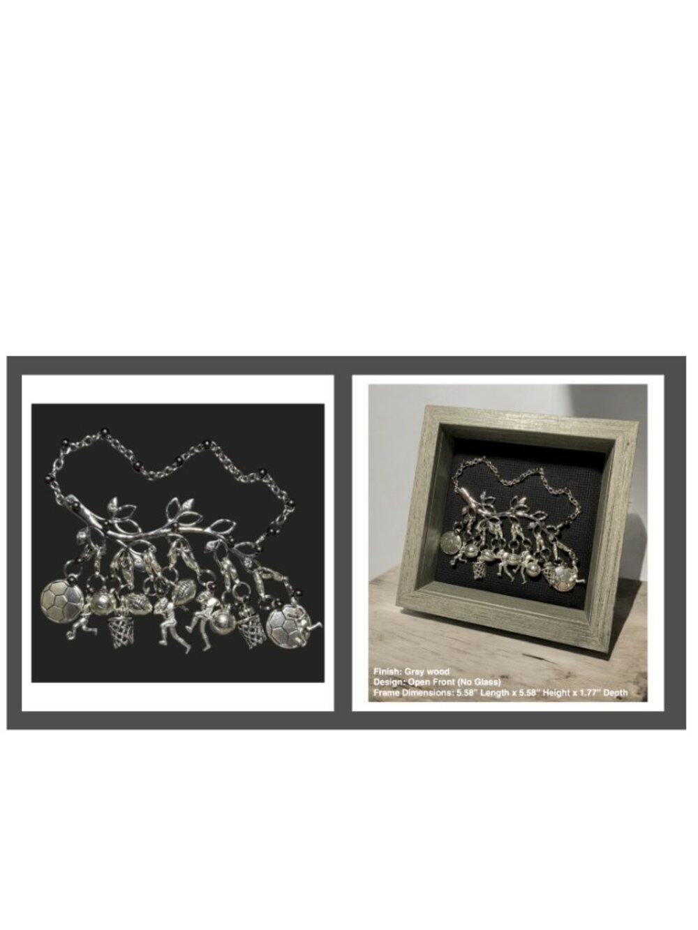 BellaRosaMariaBoutique™ - “Handmade Exclusive” Sports Charm Décor Shadow Box - Picture 4 of 12